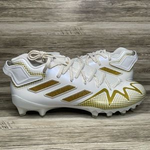 NEW adidas Freak 22 White Gold Metallic Team Football Cleats Size 12.5 GW3420